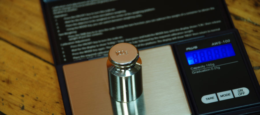 Scale being calibrated