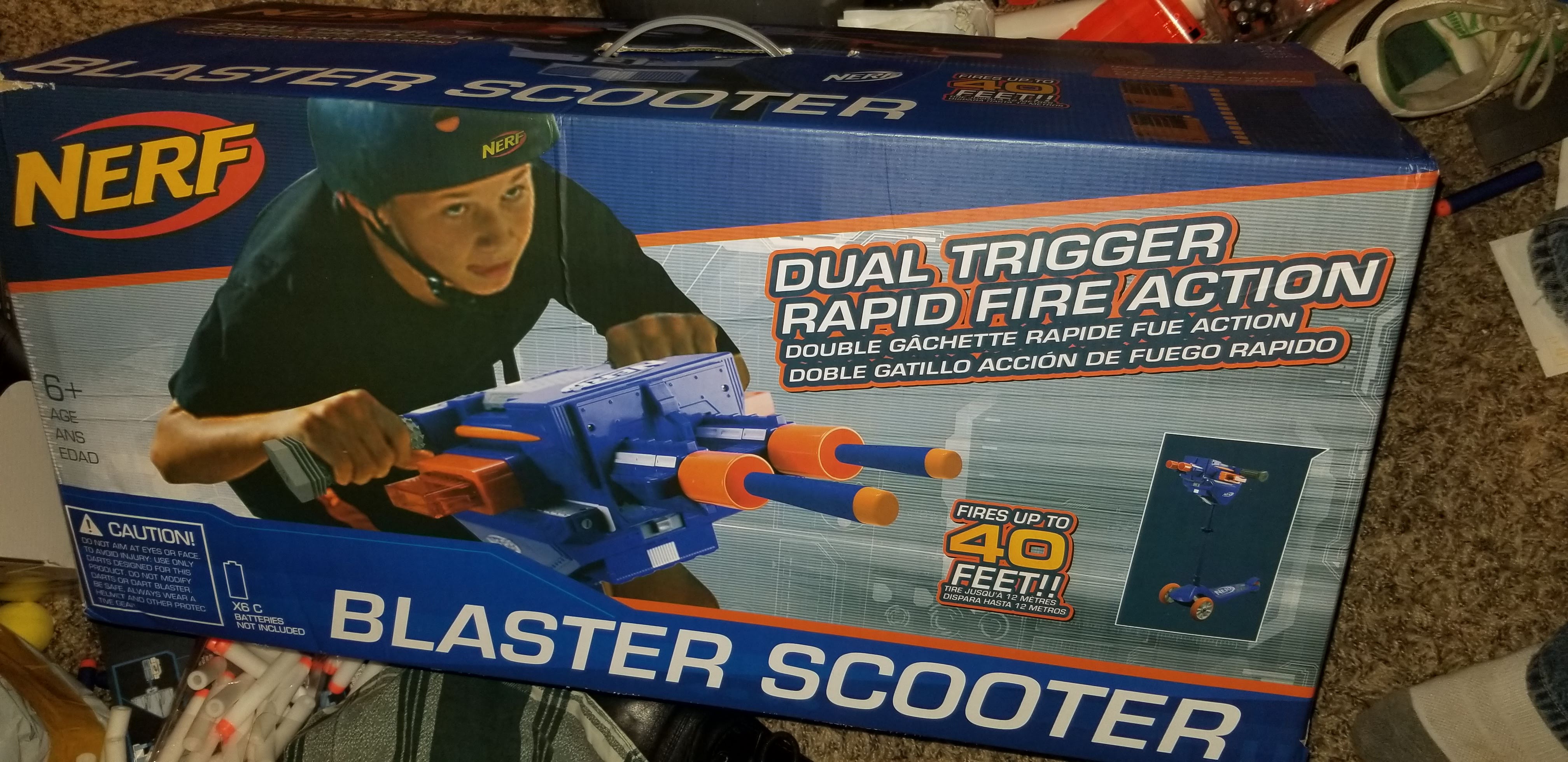 NERF Blaster Scooter Dual Trigger Rapid Fire Action for sale online 
