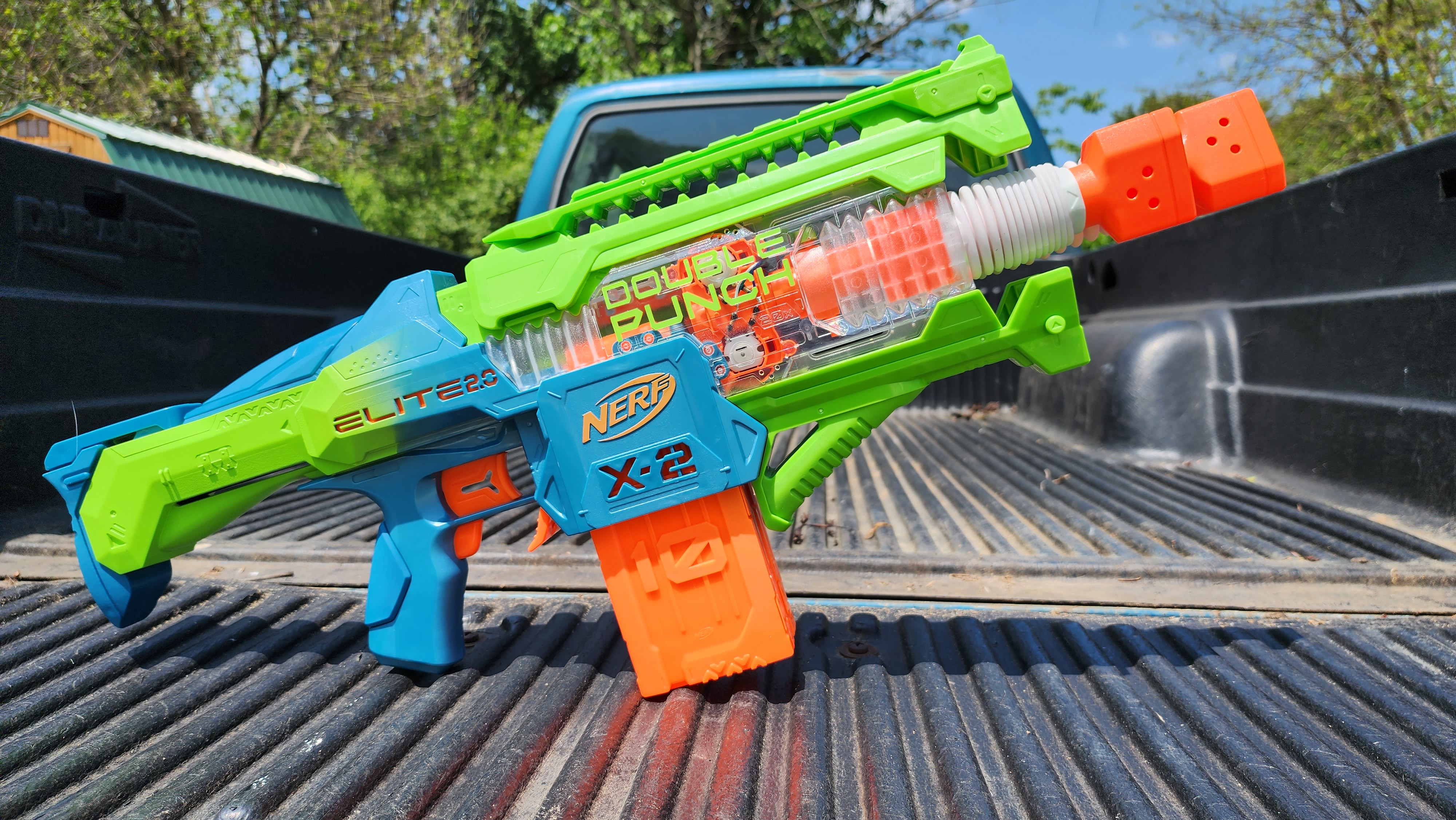 NERF Elite 2.0 DOUBLE PUNCH - Full Review - Firing Demo and FPS